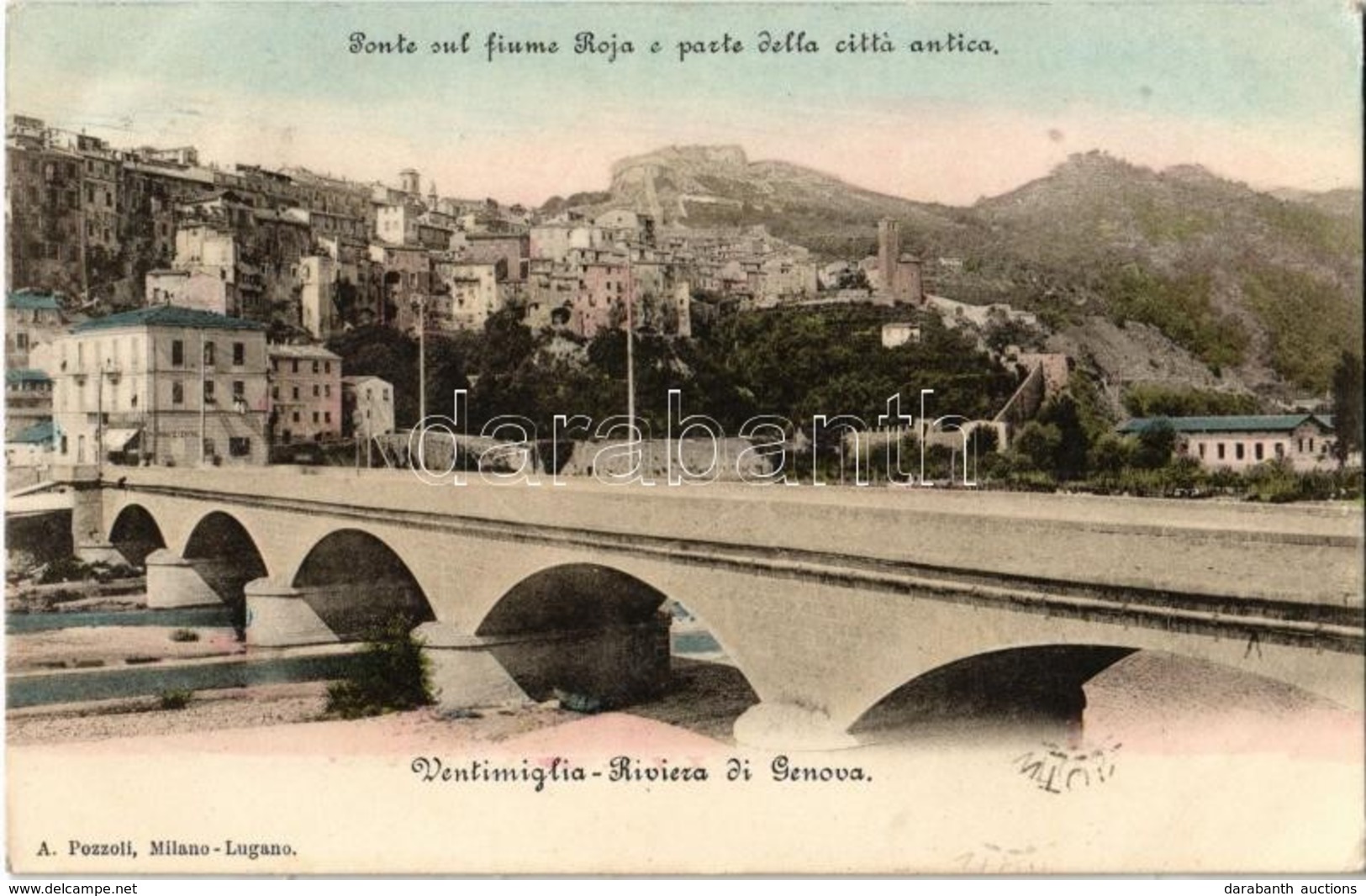 T2/T3 1903 Ventimiglia, Riviera Di Genova, Ponte Sul Fiume Roja E Parte Della Cittá Antica / Bridge, General View (EK) - Non Classés