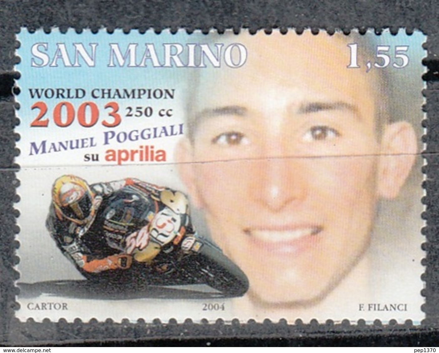 SAN MARINO 2003 - POGGLIALI CAMPEON DEL MUNDO DE MOTOCICLISMO - YVERT Nº 1929** - Gebruikt