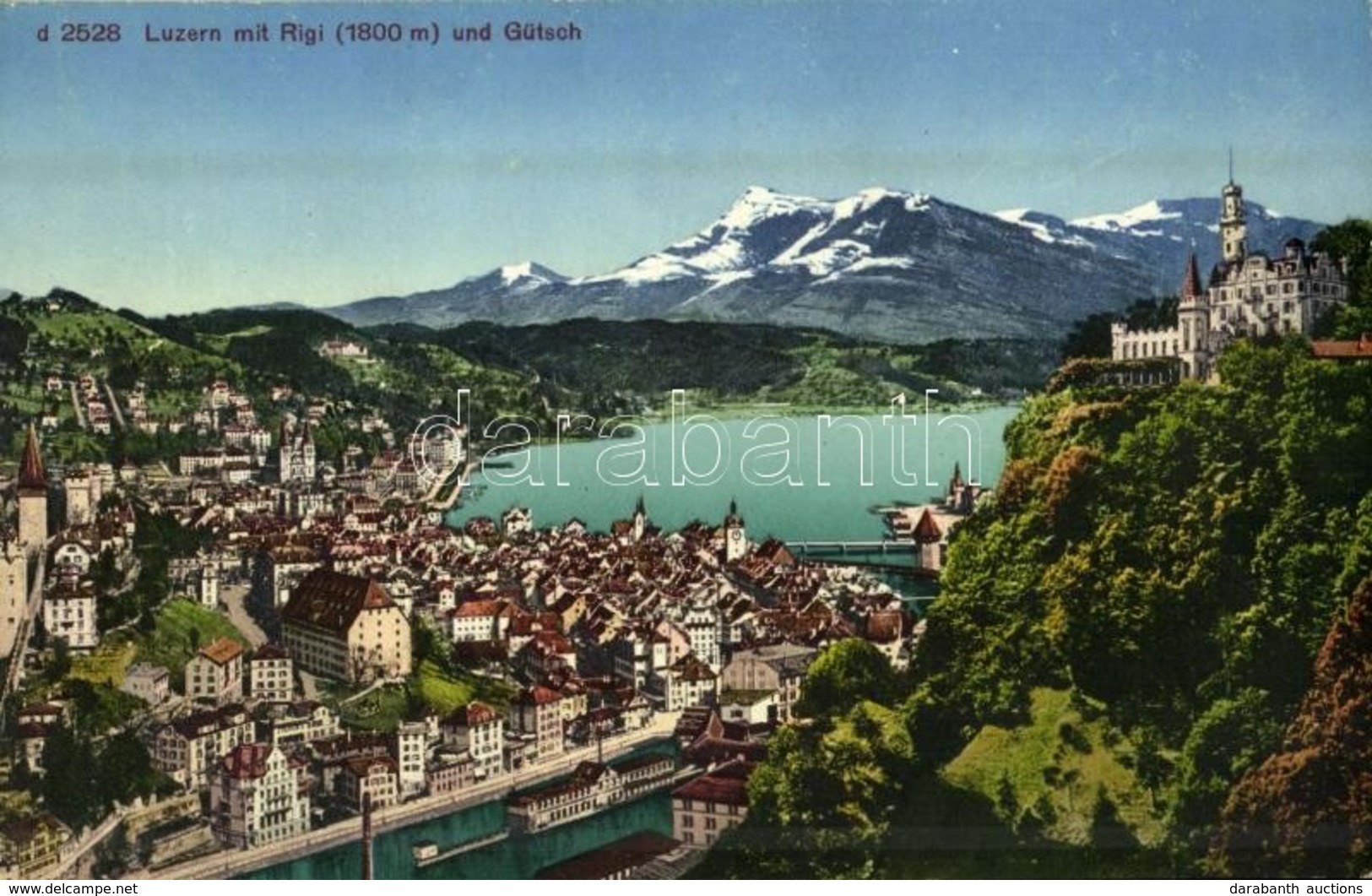 ** T2/T3 Lucerne, Luzern; Rigi Und Gütsch / General View, Mountain, Castle (Rb) - Unclassified