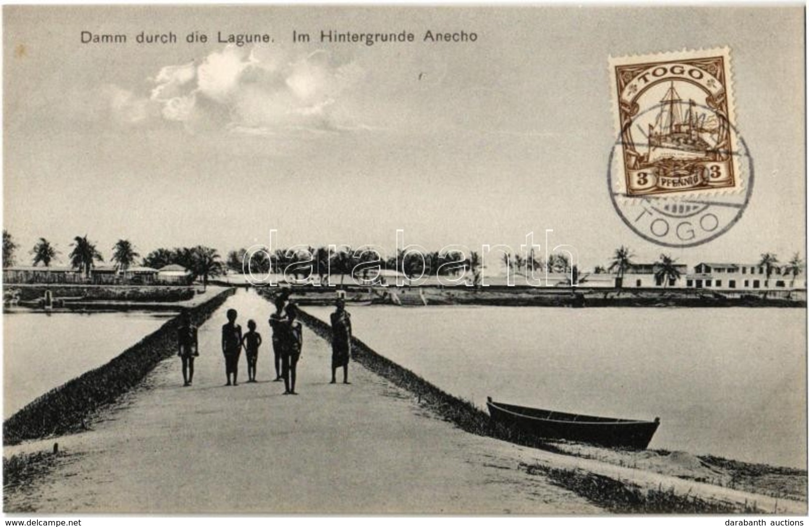 * T1 Aného, Damm Durch Die Lagune / Dam Through The Lagoon, Children, Boat, Folklore From French West Africa - Non Classés