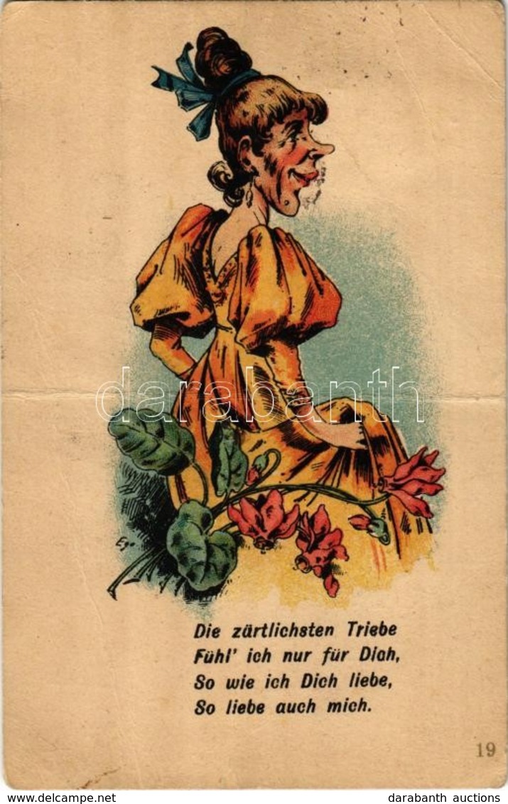 T4 1899 Die Zärtlichsten Triebe Fühl' Ich Nur Für Dich... / Humour With Ugly Woman. Litho (fa) - Non Classés