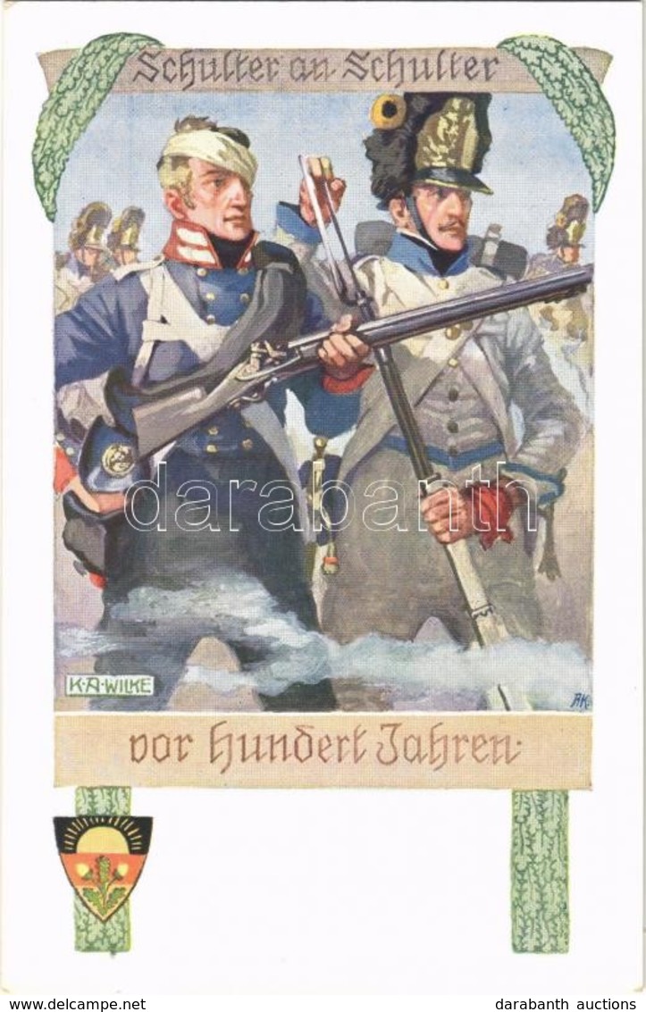 ** T2 Schulter An Schulter Vor Hundert Jahren / WWI German Military Art Postcard. Deutscher Schulverein Karte Nr. 474. S - Non Classés