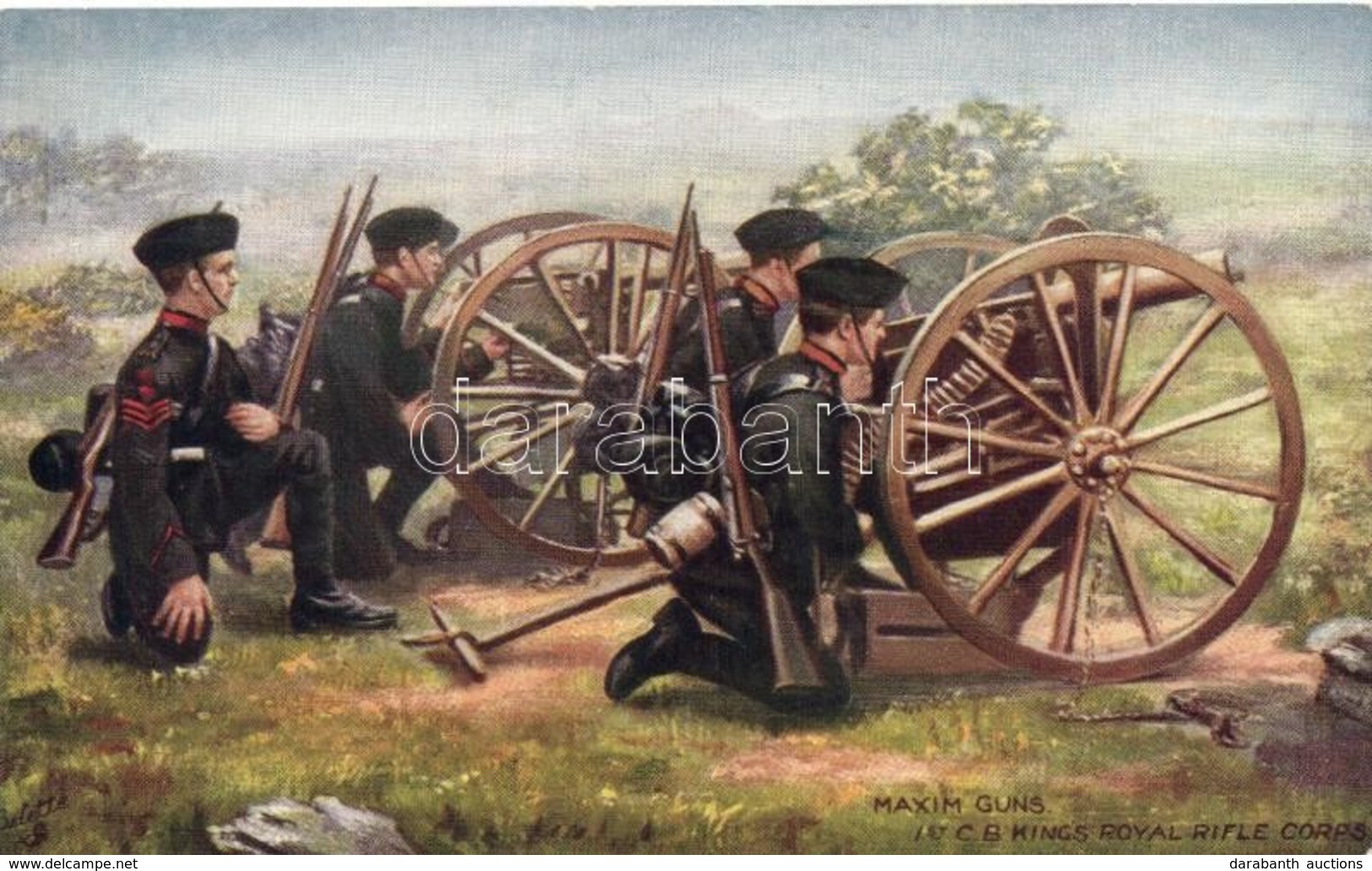 ** T1 Maxim Guns, 1st C.B. King's Royal Rifle Corps, Raphael Tuck & Sons, Oilette Postcard 9370. - Ohne Zuordnung