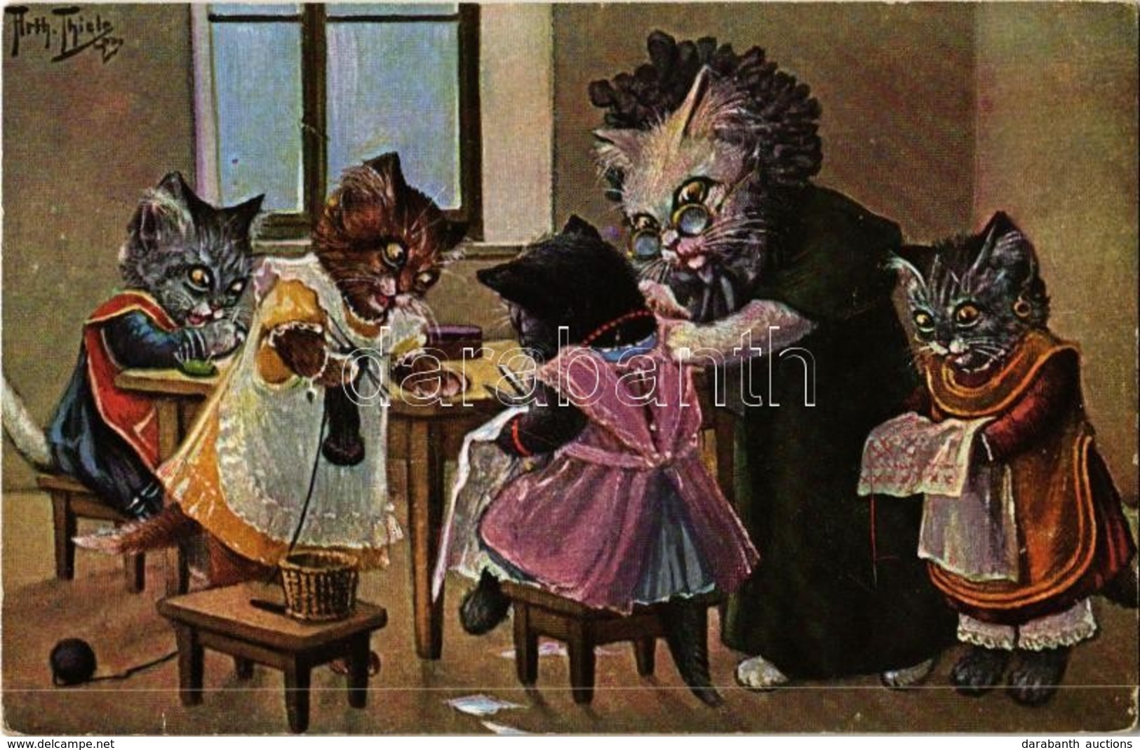 ** T2 Cat Sewing Class. T.S.N. Serie 1879. S: Arthur Thiele - Non Classés