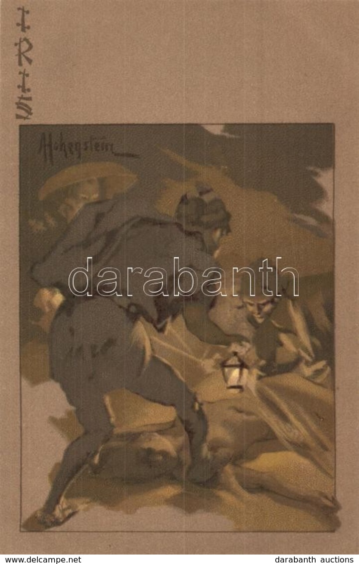 ** T1 Iris / Japanese Geisha, Opera. German Art Nouveau Postcard. Officine G. Ricordi & C. 022. Litho S: Adolfo Hohenste - Non Classés