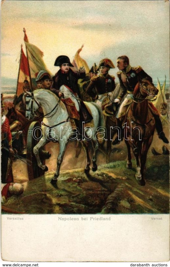 ** T1/T2 Napoleon Bei Friedland / The Battle Of Friedland, Napoleon With His Generals, Stengel & Co., Litho, S: Horace V - Non Classés