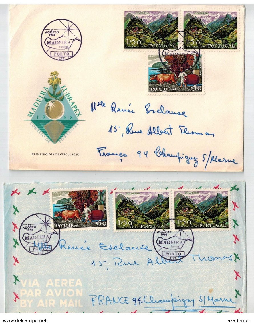 PORTUGAL  7 Lettres Diverses Années 60/70 - FDC