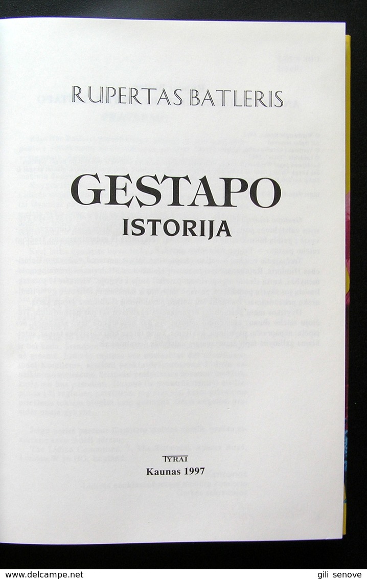 Lithuanian Book / Illustrated History Of The Gestapo / Gestapo Istorija 1997 - Encyclopaedia