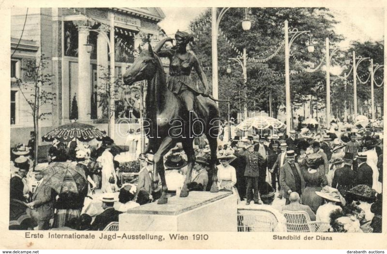 * T2/T3 1910 Wien, Erste Internationale Jagdausstellung. Standbild Der Diana / The First International Hunting Expositio - Non Classés