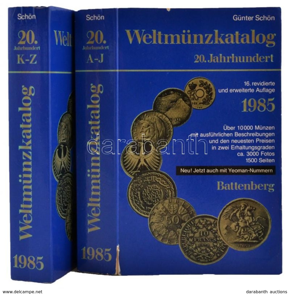 Günter Schön: Weltmünzkatalog 20. Jahrhundert. 16. Auflage. München, Battenberg, 1985. 2 Kötetben, Használt állapotban - Non Classés