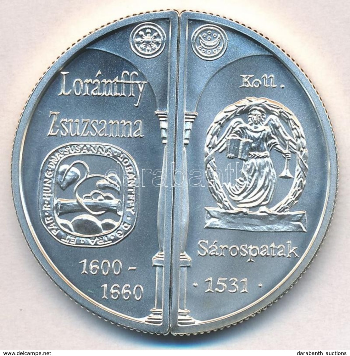 2000. 2000Ft Ag "Lórántffy Zsuzsanna / Sárospatak" (2xklf) Tanúsítvánnyal T:BU  Hungary 2000 Forint Ag "Zsuzsanna Lóránt - Ohne Zuordnung