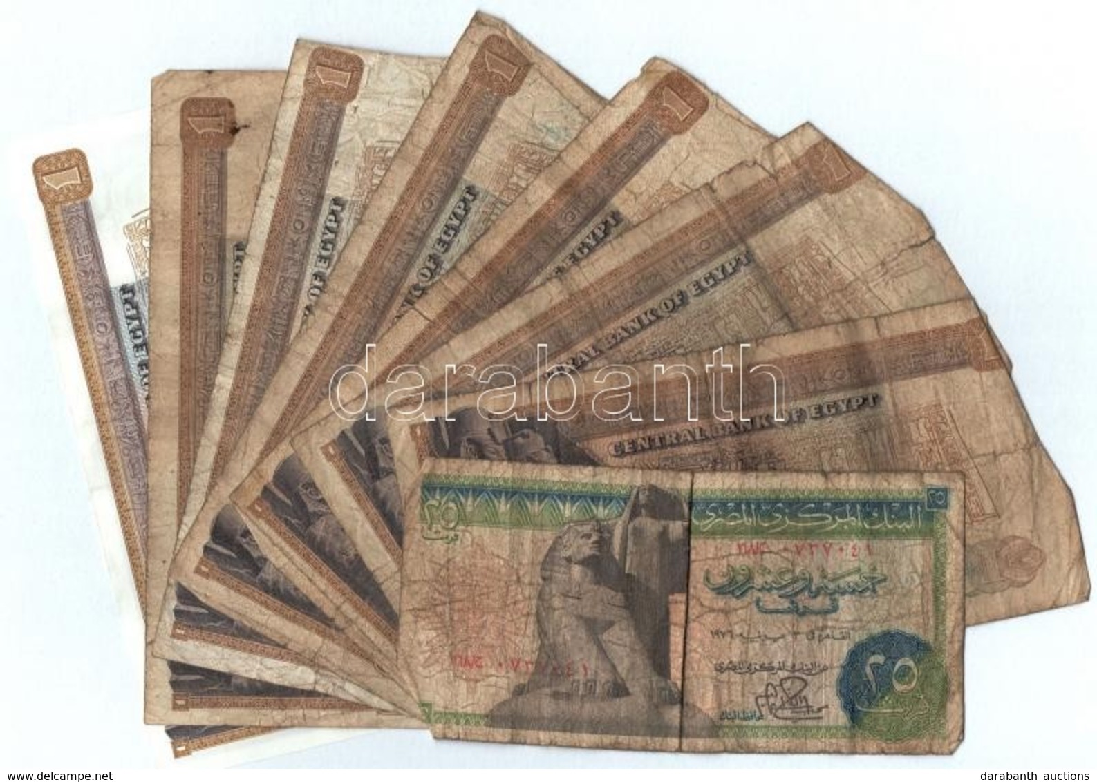 Egyiptom 1971-1978. 25p-1Ł (8x) T:III-IV Egypt 1971-1978. 25 Piastres - 1 Pound (8x) C:F-G - Non Classés