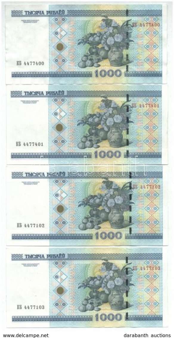 Fehéroroszország 2000. 1000R (8x) 3+5 Sorszámkövetők T:II Belarus 2000. 1000 Rublei (8x) 3+5 Sequential Serials C:XF - Ohne Zuordnung