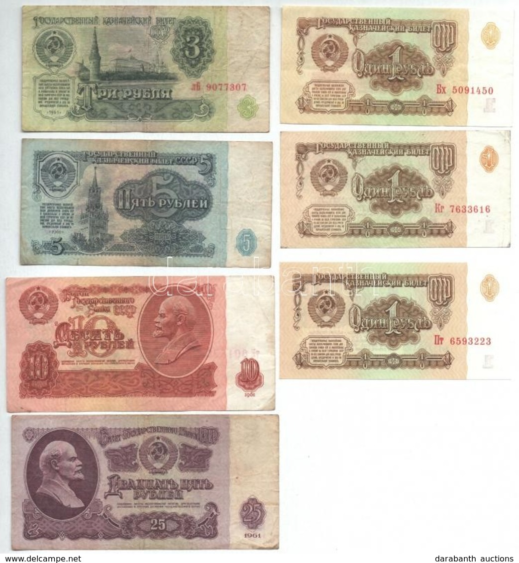 Szovjetunió 1961. 1R (3x) + 3R + 5R + 10R + 25R T:I-III- Soviet Union 1961. 1 Ruble (3x) + 3 Rubles + 5 Rubles + 10 Rubl - Ohne Zuordnung