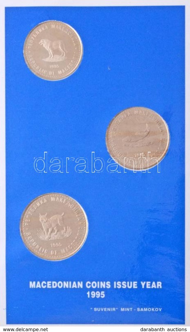 Macedónia 1995. 1D-5D (3xklf) "FAO" Forgalmi Sor, Tokban T:PP Macedonia 1995. 1 Denar - 5 Denars (3xdiff) "FAO" Coin Set - Non Classés