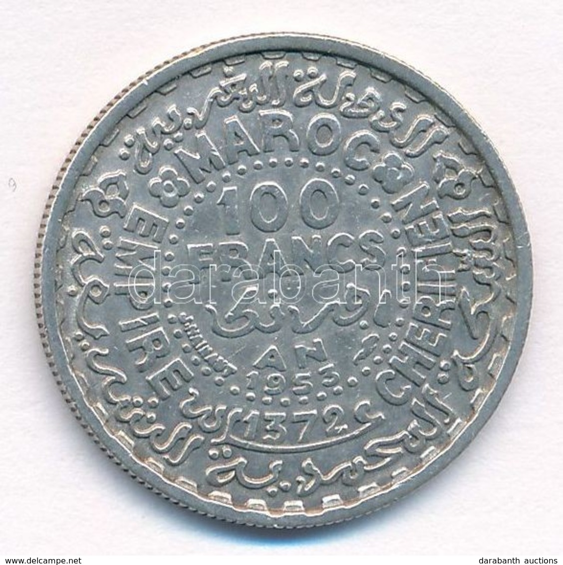 Marokkó 1953. 100Fr Ag T:2  Morocco 1953. 100 Francs Ag C:XF  Krause Y#52 - Non Classés