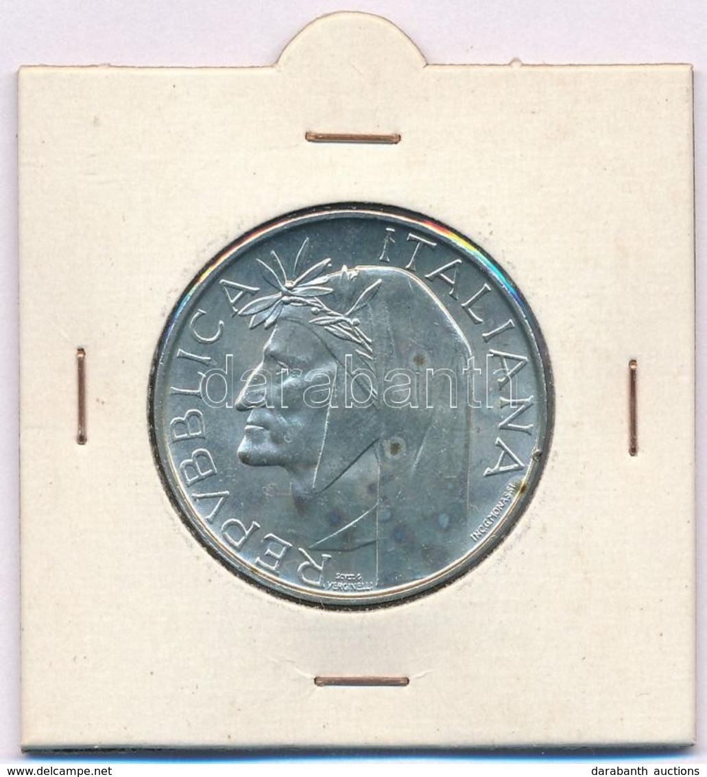 Olaszország 1965. 500L Ag "Dante Alighieri Születésének 700. évfordulójára" Lezárt Fóliában T:1- Italy 1965. 500 Lire Ag - Non Classés