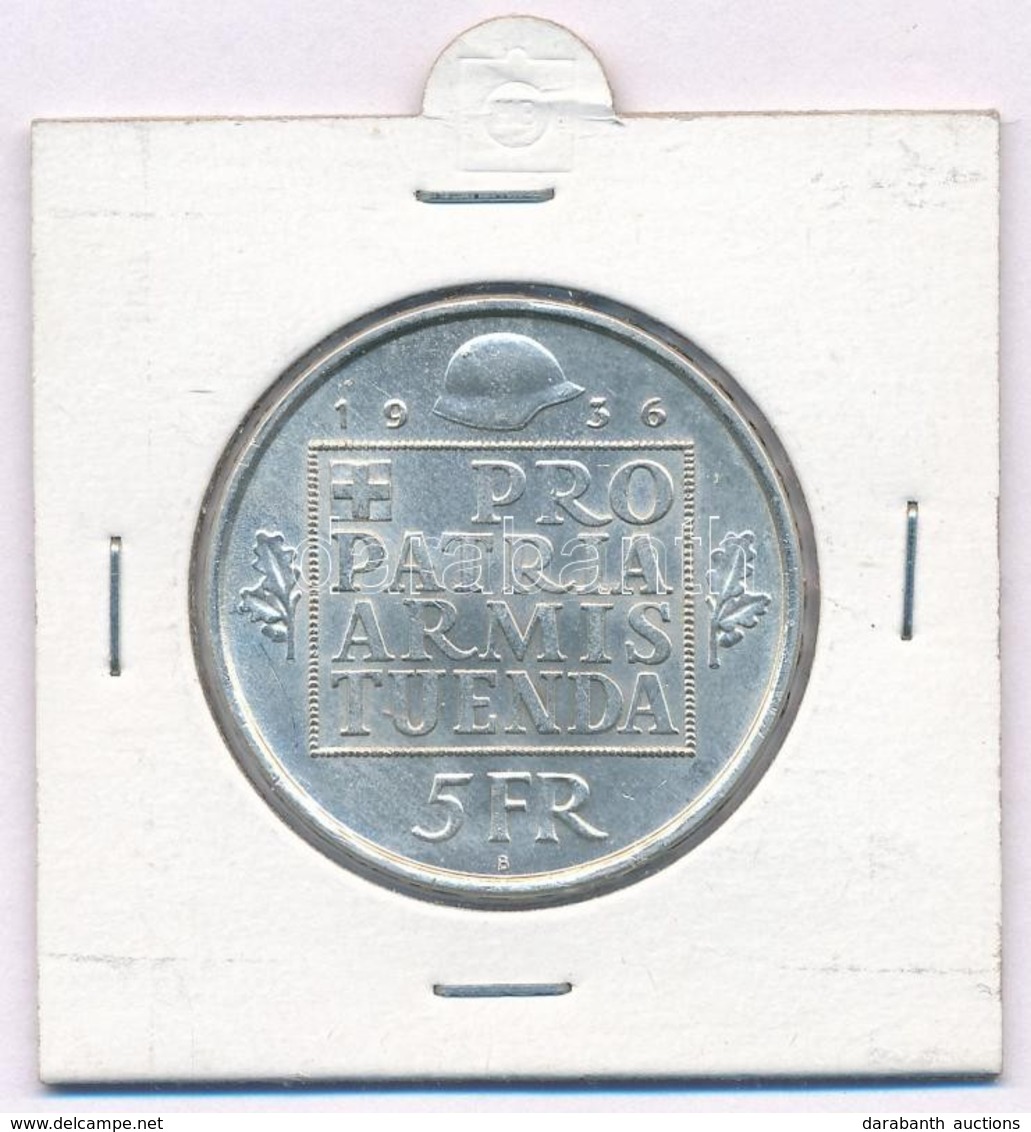 Svájc 1936B 5Fr Ag "Konföderációs Fegyverkezési Alap" Lezárt Tokban T:1-,2 Switzerland 1936B 5 Francs Ag "Confederation  - Non Classés