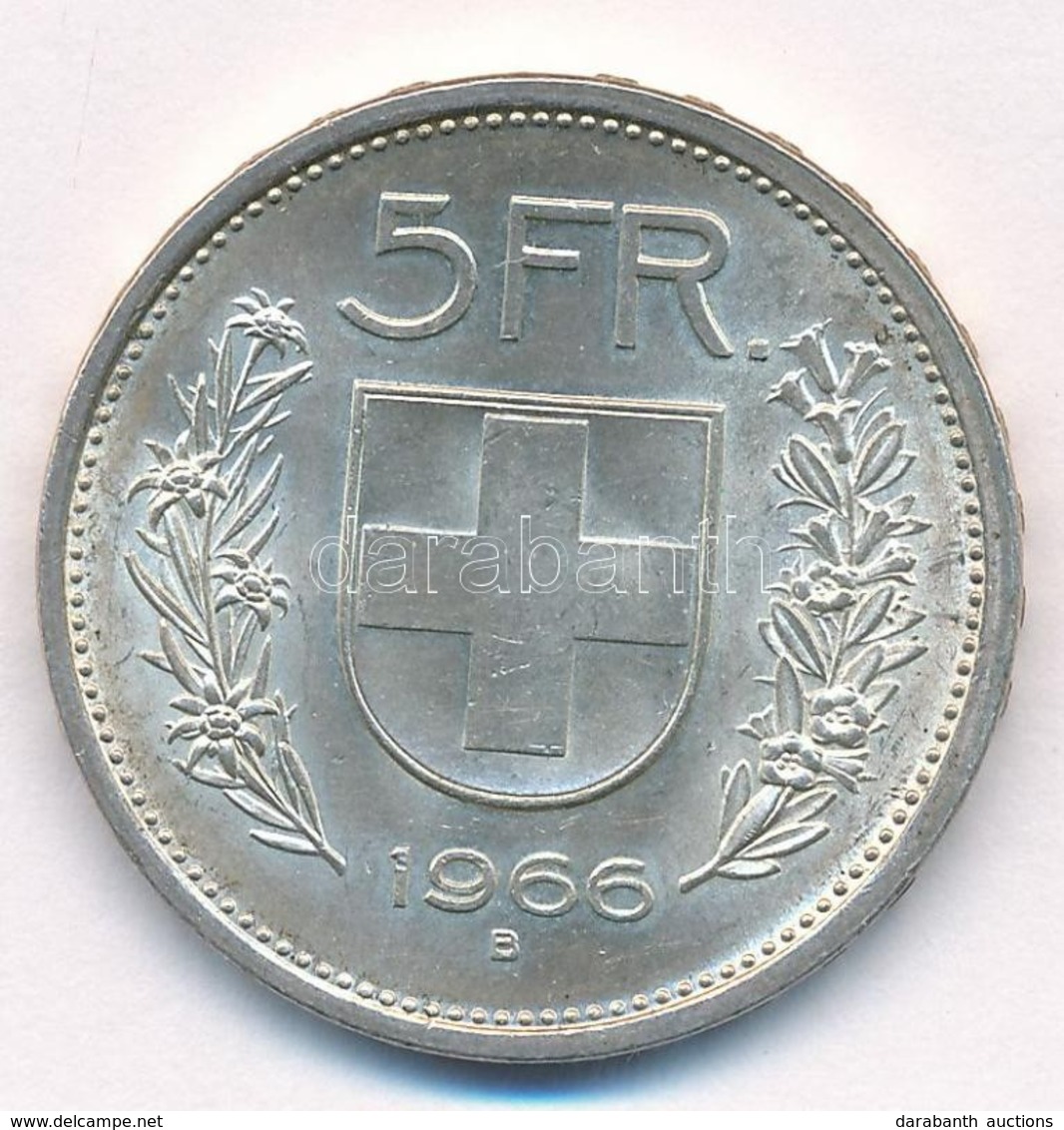 Svájc 1966B 5Fr Ag T:1- Switzerland 1966B 5 Francs Ag C:AU Krause KM#40 - Non Classés