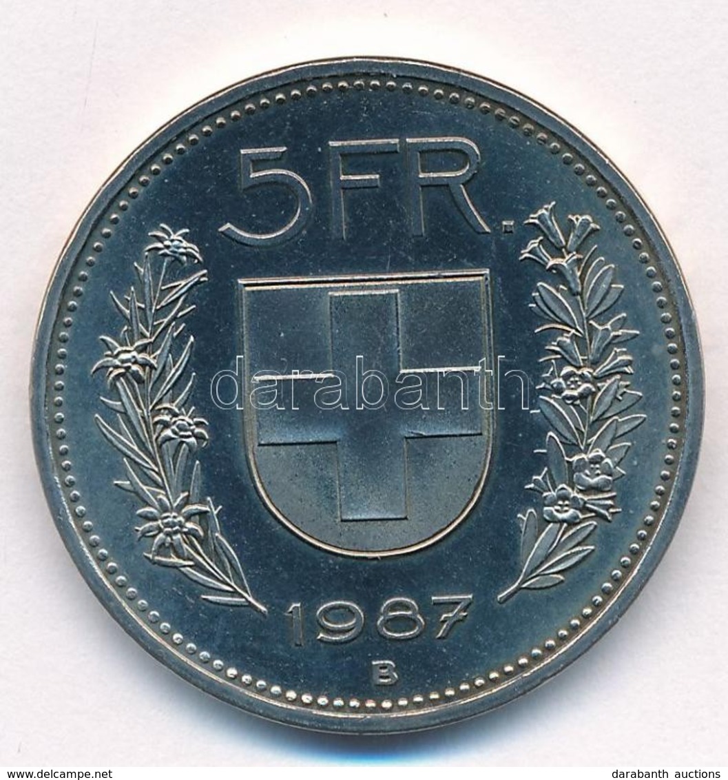 Svájc 1987B 5Fr Cu-Ni T:1- (PP)  Switzerland 1987B 5 Francs Cu-Ni C:AU (PP)  Krause KM#40a.3 - Non Classés