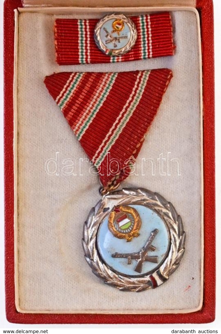 1957. "Szolgálati Érdemérem" Mellszalagon, Miniatűrrel, Eredeti Tokban T:2- Hungary 1957. "Meritorious Medal" With Ribbo - Non Classés