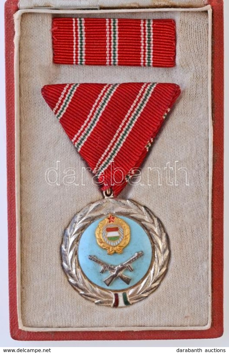 1957. "Szolgálati Érdemérem" Mellszalagon, Eredeti Tokban, Szalagsávval T:1- Hungary 1957. "Meritorious Medal" With Ribb - Non Classés