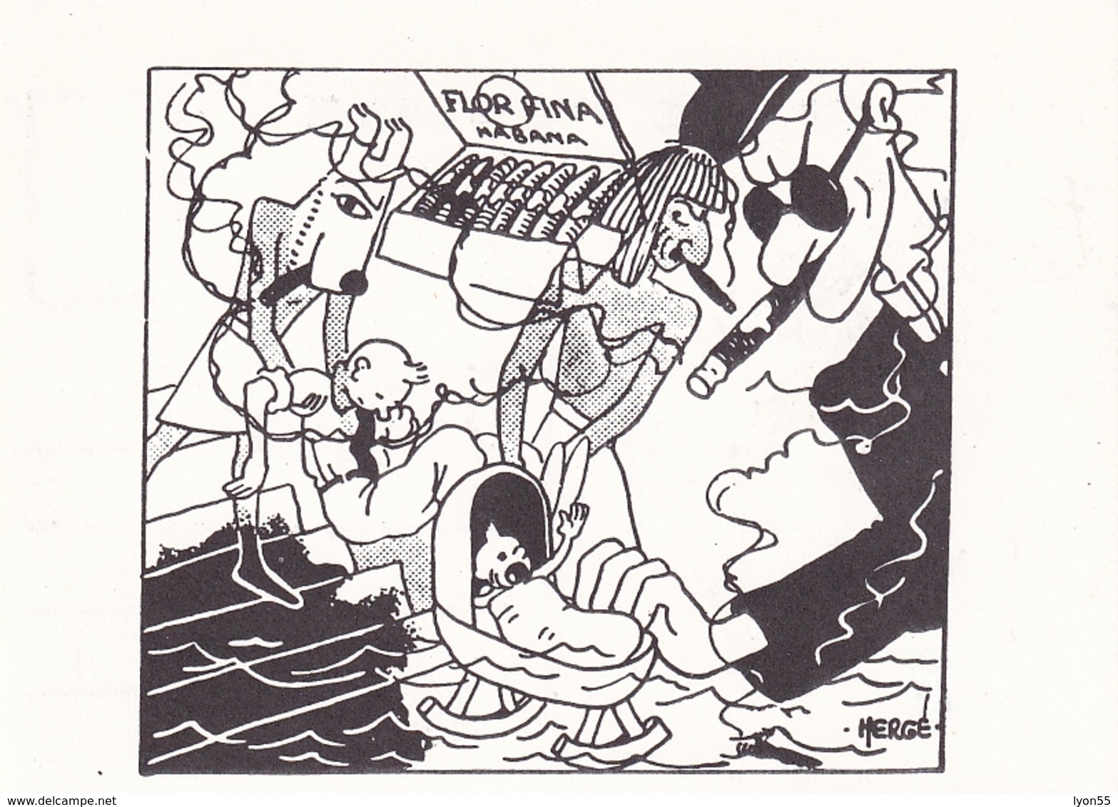 Tintin Lot De 11 Cartes Reproduction De Cases Hergé - Bandes Dessinées