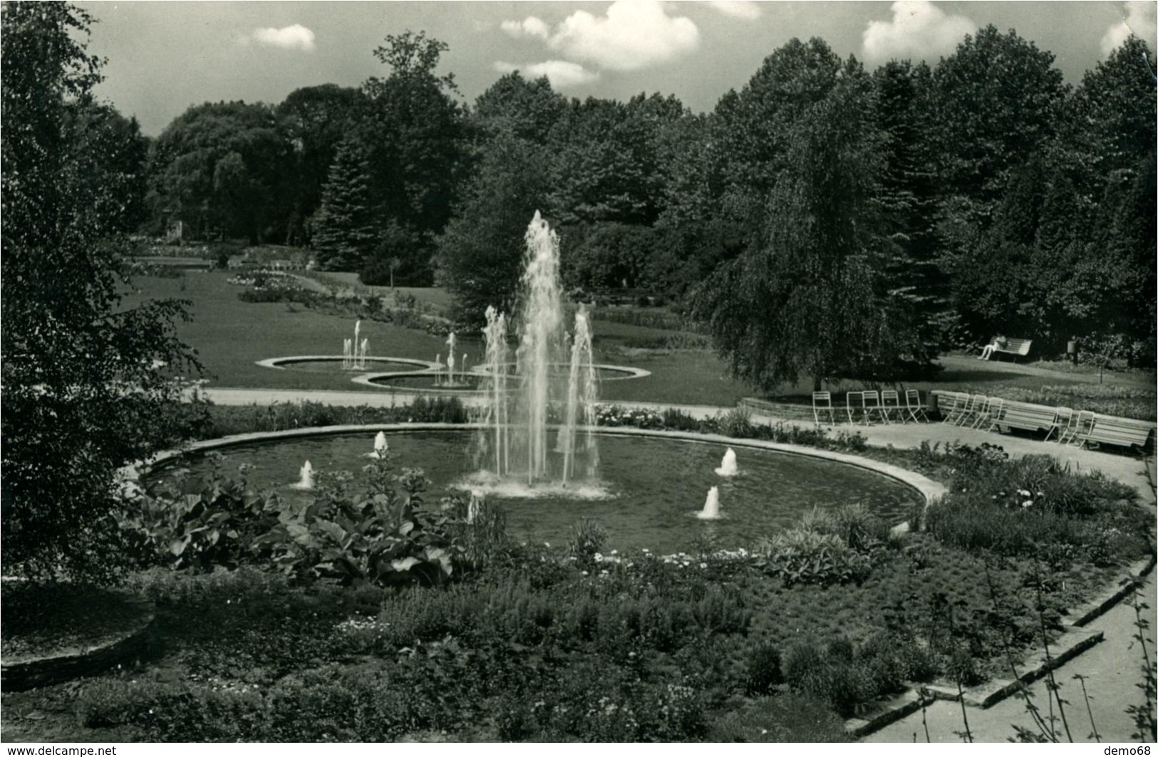 Zweibruecken Deux Pont Rosengarten Fontaine   Ed W Meyer + Timbre Taxe Français 1957 - Zweibruecken