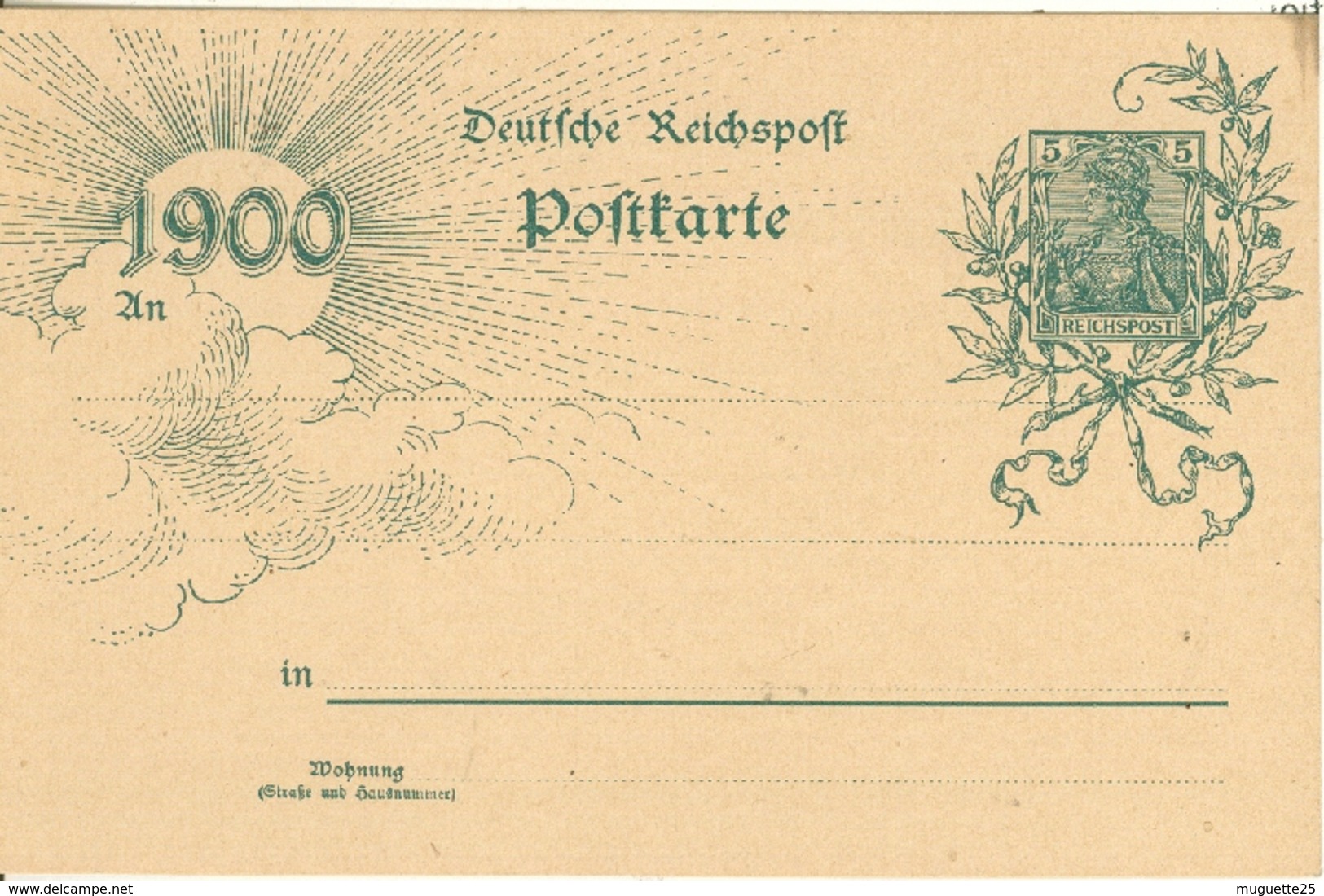 Entier Postal D’Allemagne  Année 1900  Type Germania - Cartes Postales Privées - Neuves