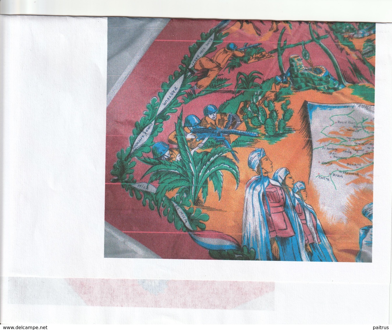 GUERRE ALGERIE - Foulard De Soie "l'Aurès" 75 X 80 Cm - Autres & Non Classés