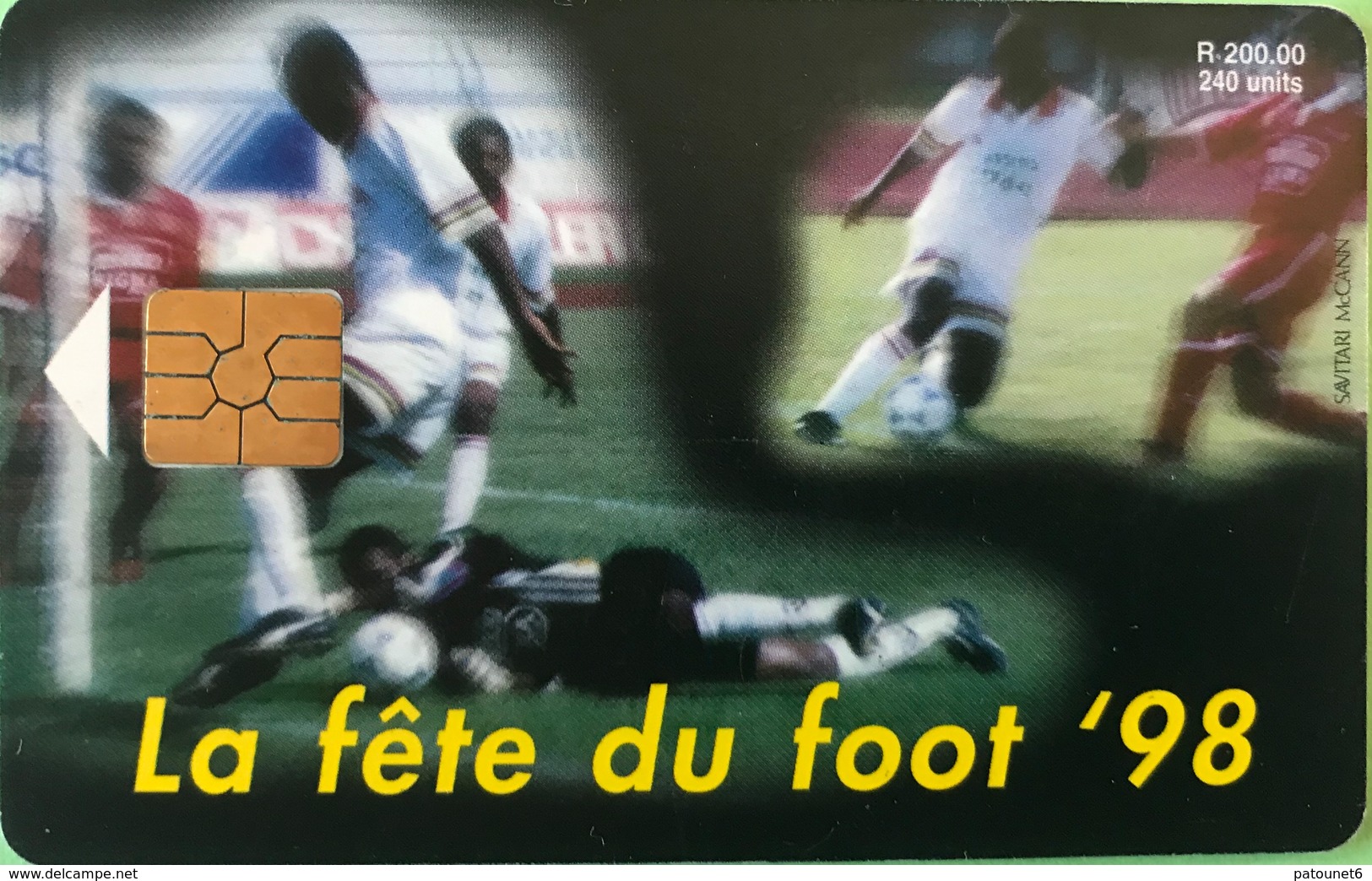 MAURICE  -  Phonecard  -  La Fête Du Foot '98  -  115 Units  -  R 100.00 - Mauritius