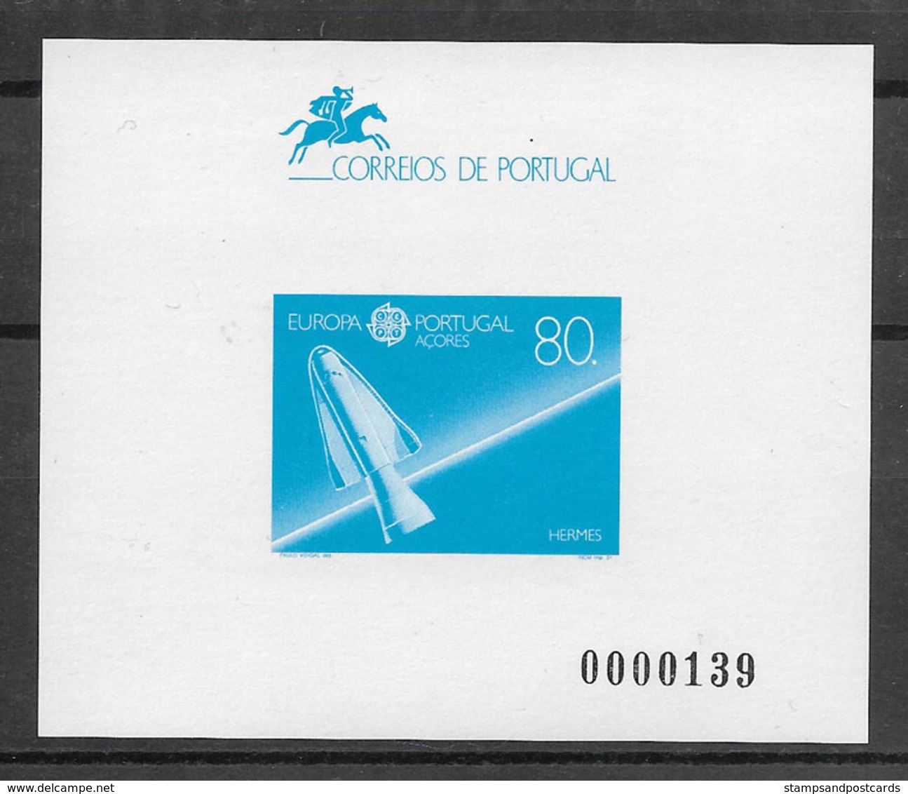 Portugal Açores Azores Épreuve Souvenir Europa CEPT 1991 Espace Space Hermes Souvenir Proof - 1991