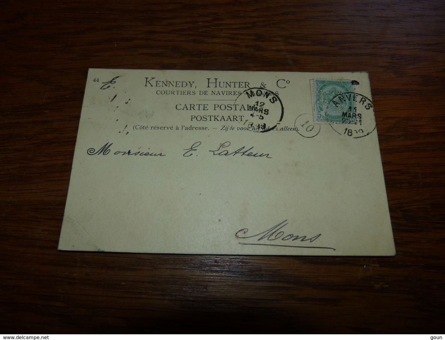 Entier Postal 1899 Kennedy Hunter Courtiers De Navires Anvers - Non Classés