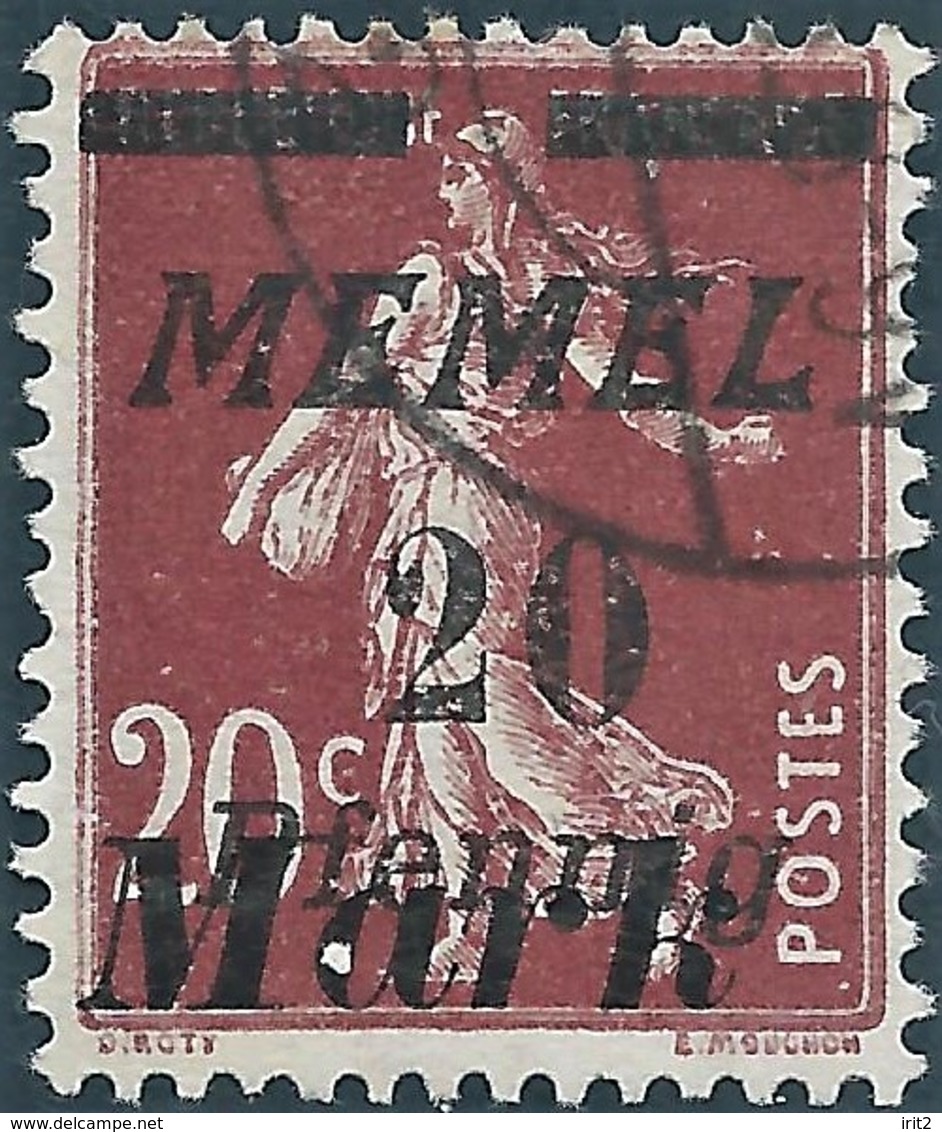 FRANCE FRANCIA French,Territory Of Memel,1922 French Postage Stamps Overprinted 20"Mark""MEMEL,Used - Usati
