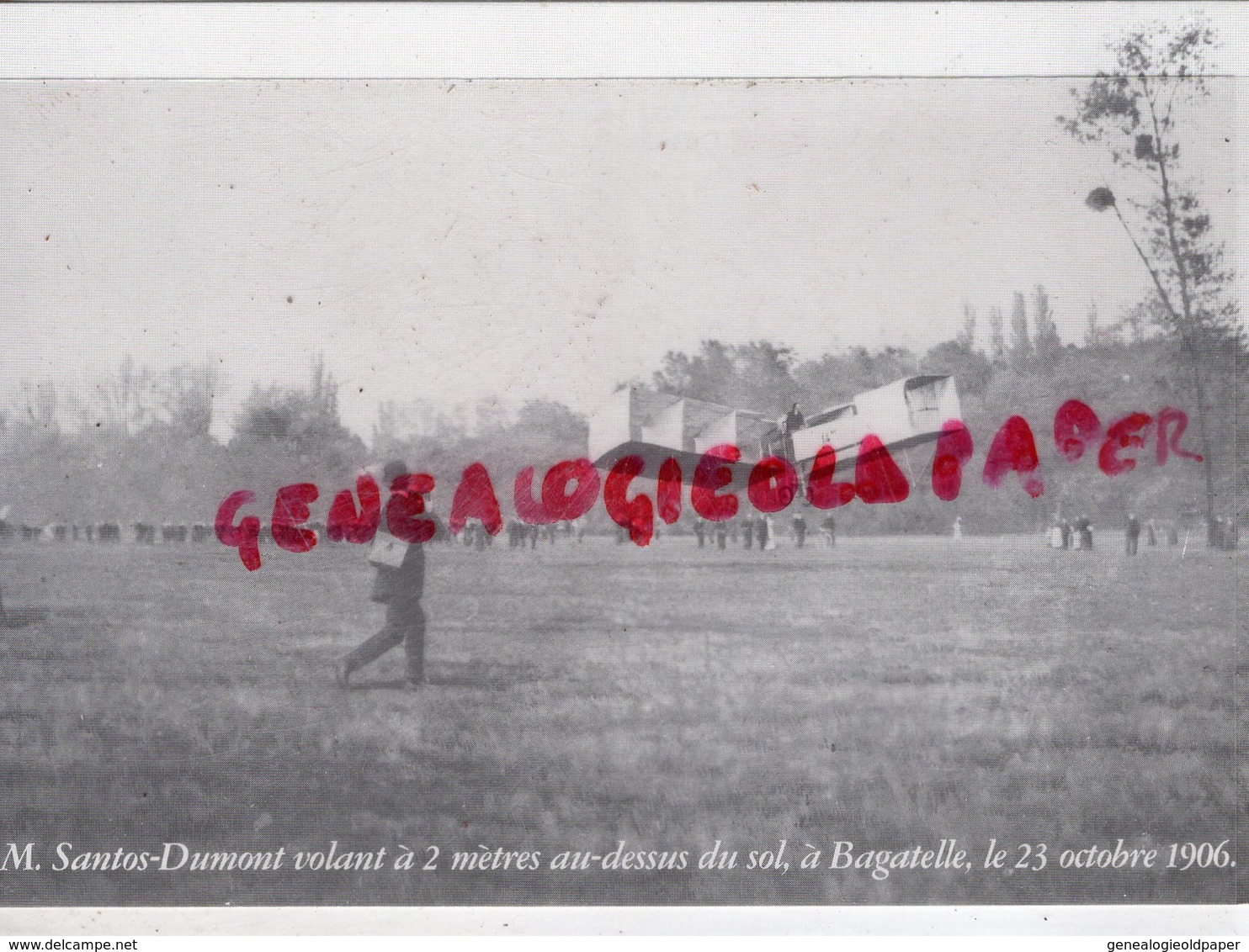 AVIATION - SANTOS DUMONT VOLANT A 2 METRES AU DESSUS DU SOL A BAGATELLE LE 23 OCTOBRE 1906- CARTE MODERNE - Flieger