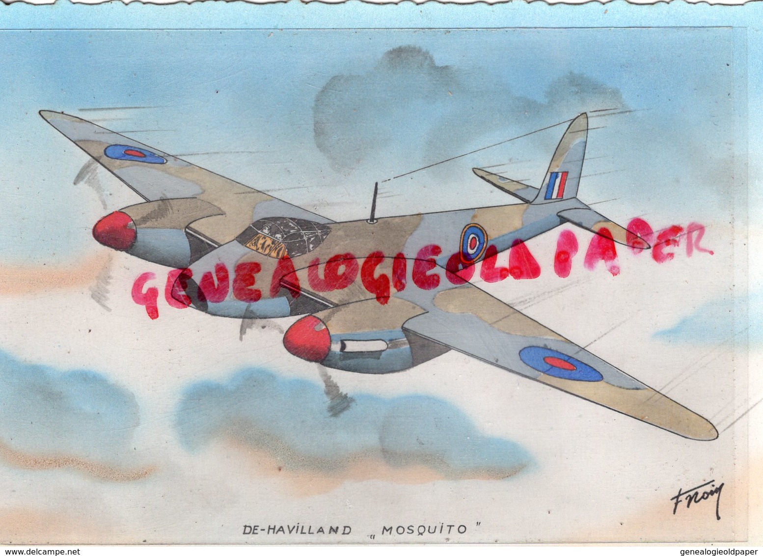 AVIATION - AVION   DE HAVILAND MOSQUITO- BOMBARDIER CHASSEUR-2 MOTEURS ROLLS ROYCE 1200 CV- ARMEMENT 4 MITRAILLEUSES - 1939-1945: 2. Weltkrieg