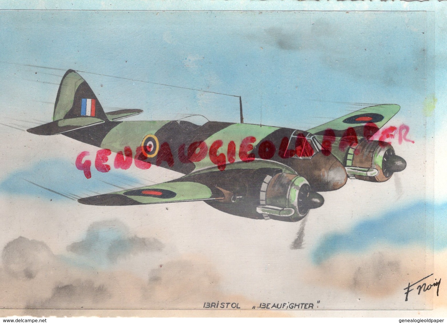 AVIATION - AVION  BRISTOL BEAUFIGHTER-BI MOTEUR DE COMBAT-ARMEMENT 6 MITRAILLEUSES - 1939-1945: 2a Guerra