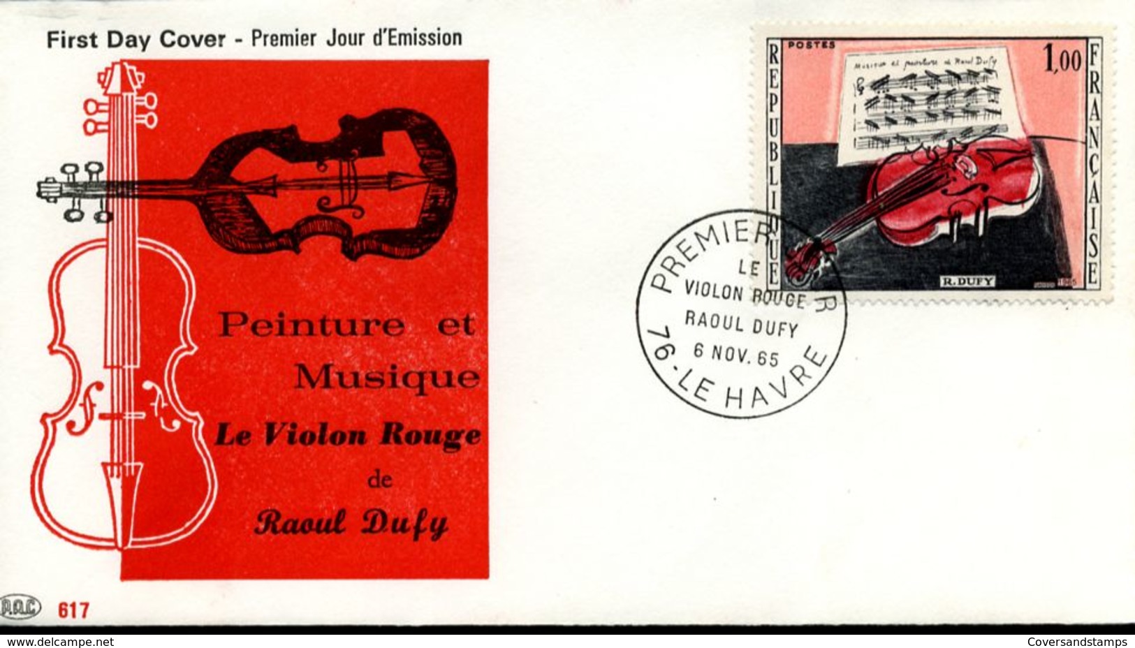 [J10636]  France - FDC - 1459 - Peinture Et Musique : Le Violon Rouge De Raoul Dufy - 1960-1969