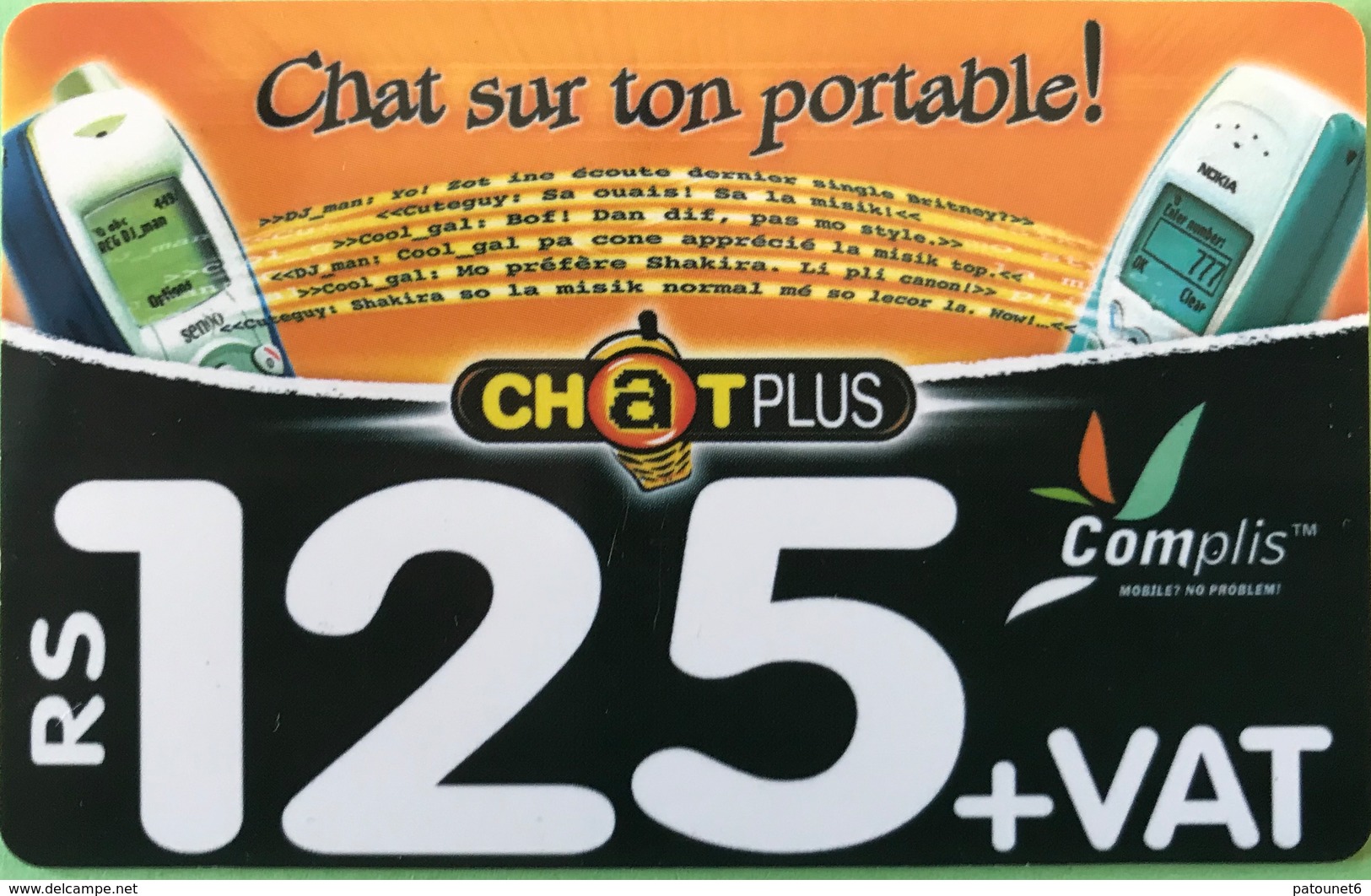 MAURICE  -  Prepaid  -  Complis  -   Rs 125 + VAT - Maurice