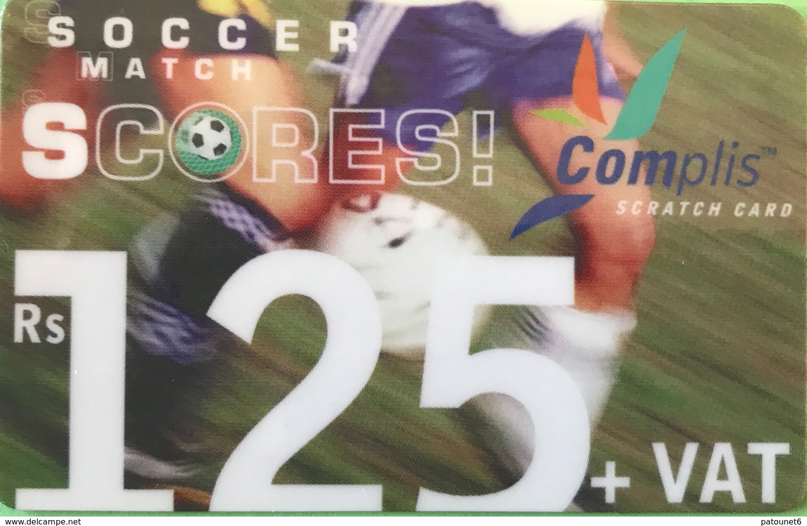 MAURICE  -  Prepaid  -  Complis - Soccer Match - Scores  -  Rs 125 + VAT - Mauritius