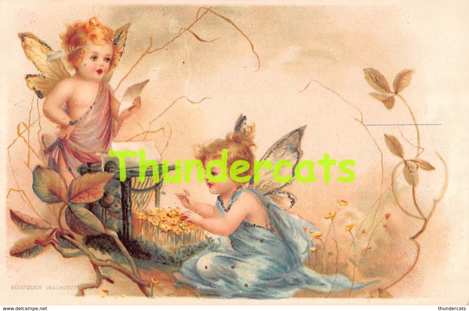 CPA LITHO ILLUSTRATEUR FILLE ENFANT  ANGE FEE   GESETZLICH GESCHTZ FAIRY ANGEL GIRL ( CLAPSADDLE - FRANCES BRUNDAGE ) - Fairy Tales, Popular Stories & Legends