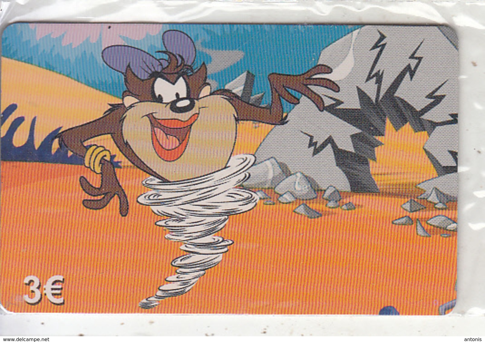 GREECE - Looney Tunes/Tasmanian She-Devil, Amimex Prepaid Card 3 Euro, Tirage 2000, Mint - Disney