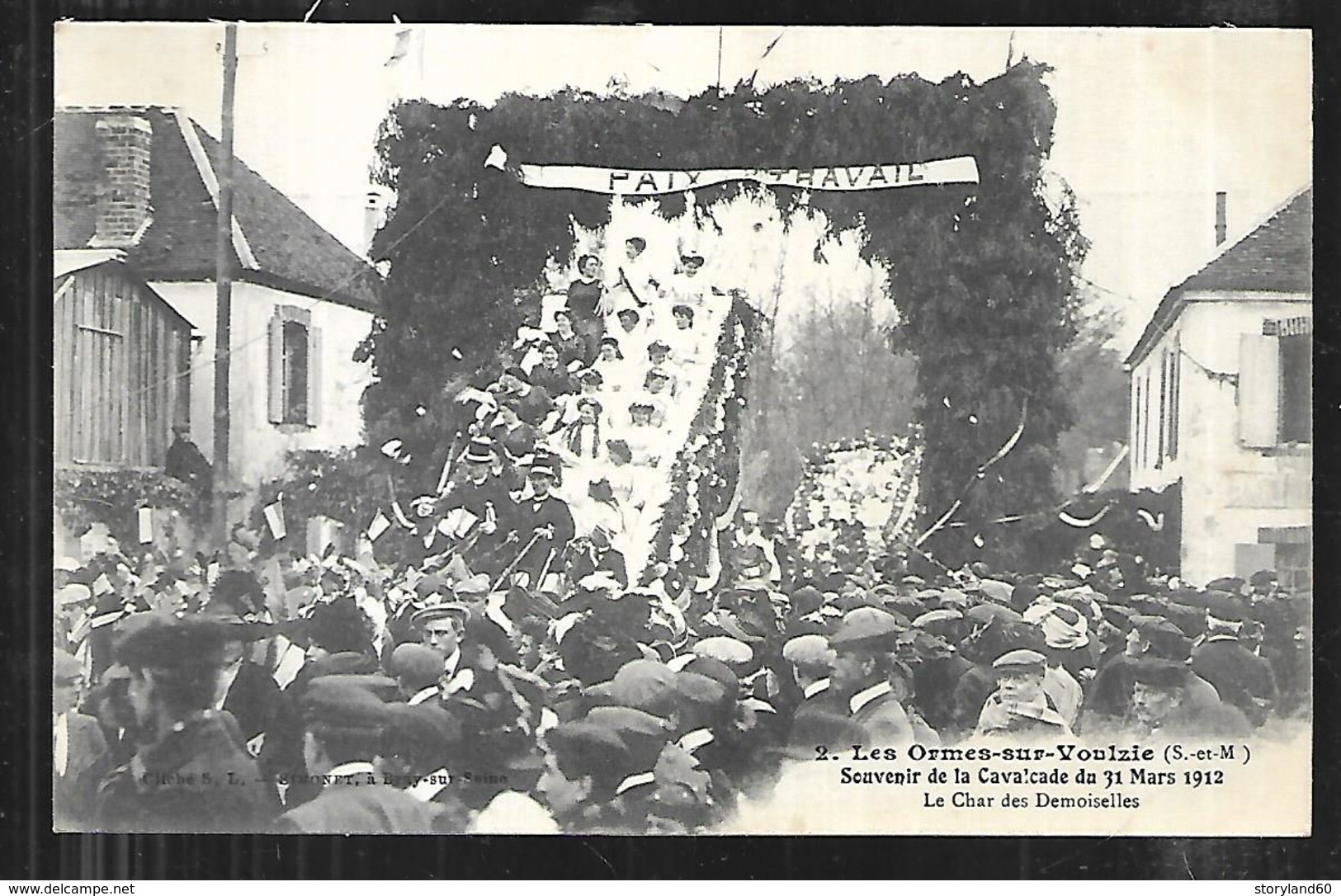 Cpa 7720903 Les Ormes Sur Voulzie Souvenir De La Cavalcade Du 31 Mars 1912 Le Char Des Demoiselles - Otros & Sin Clasificación