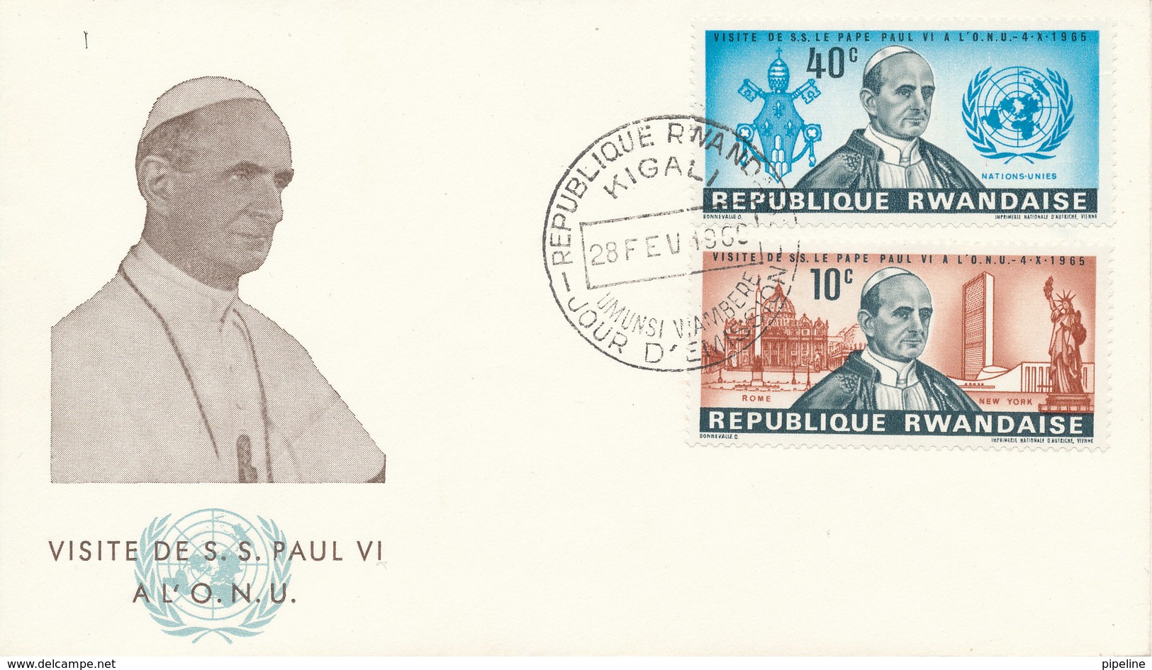 Rwandaise Cover FDC ?? Pope Paulus VI Visit To Rwanda With Cachet - 1962-1969