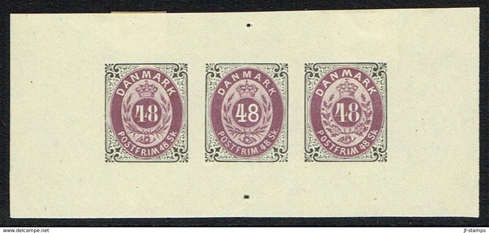 1870. Bi-coloured Skilling. Reprint Of Essays. 48 Skilling Lilac/olive. Strip Of Thre... (Michel 21IB) - JF166954 - Proofs & Reprints