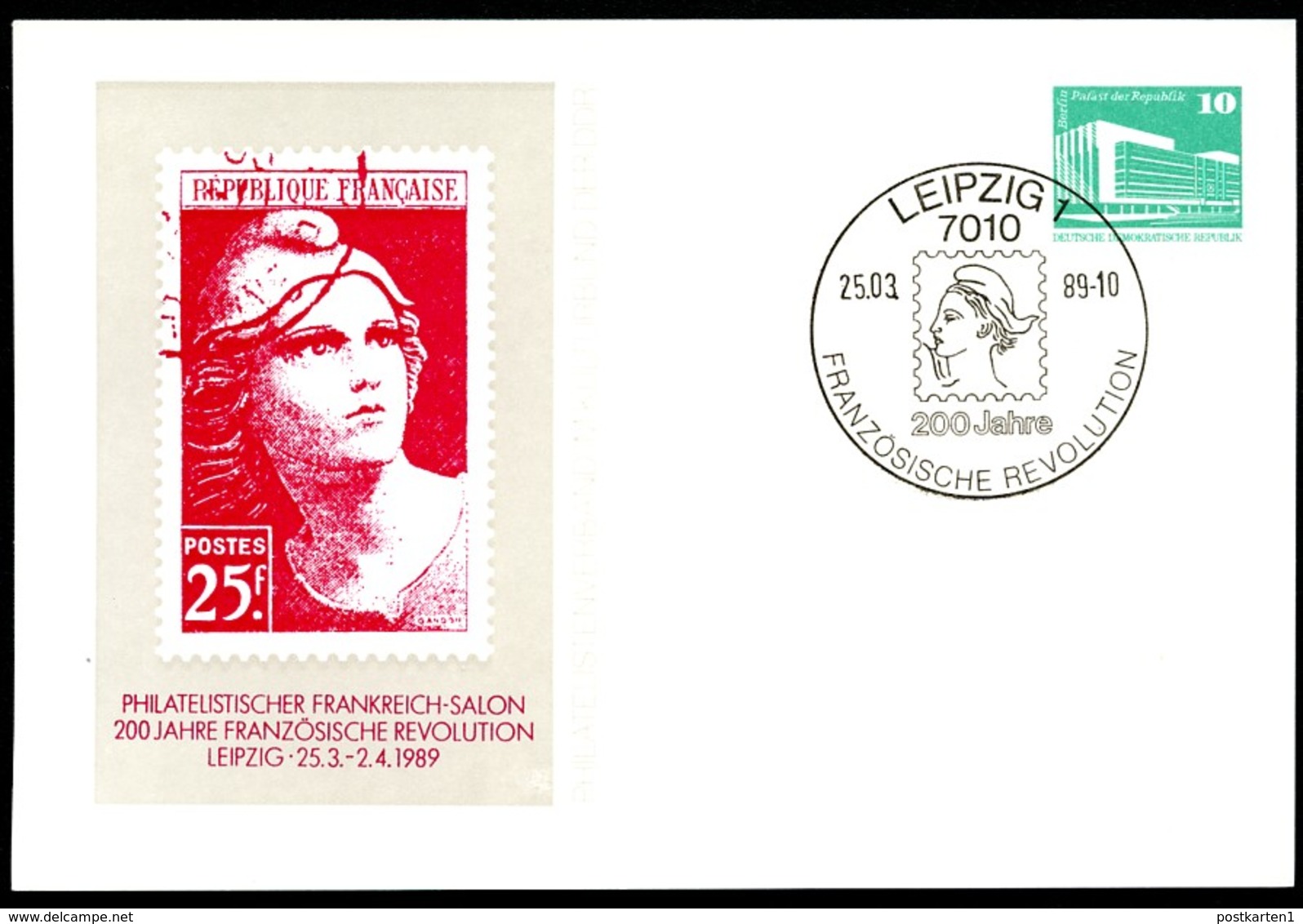 DDR PP18 D2/021a Privat-Postkarte 2. Auflage Leipzig Sost. 1989 - Privé Postkaarten - Gebruikt