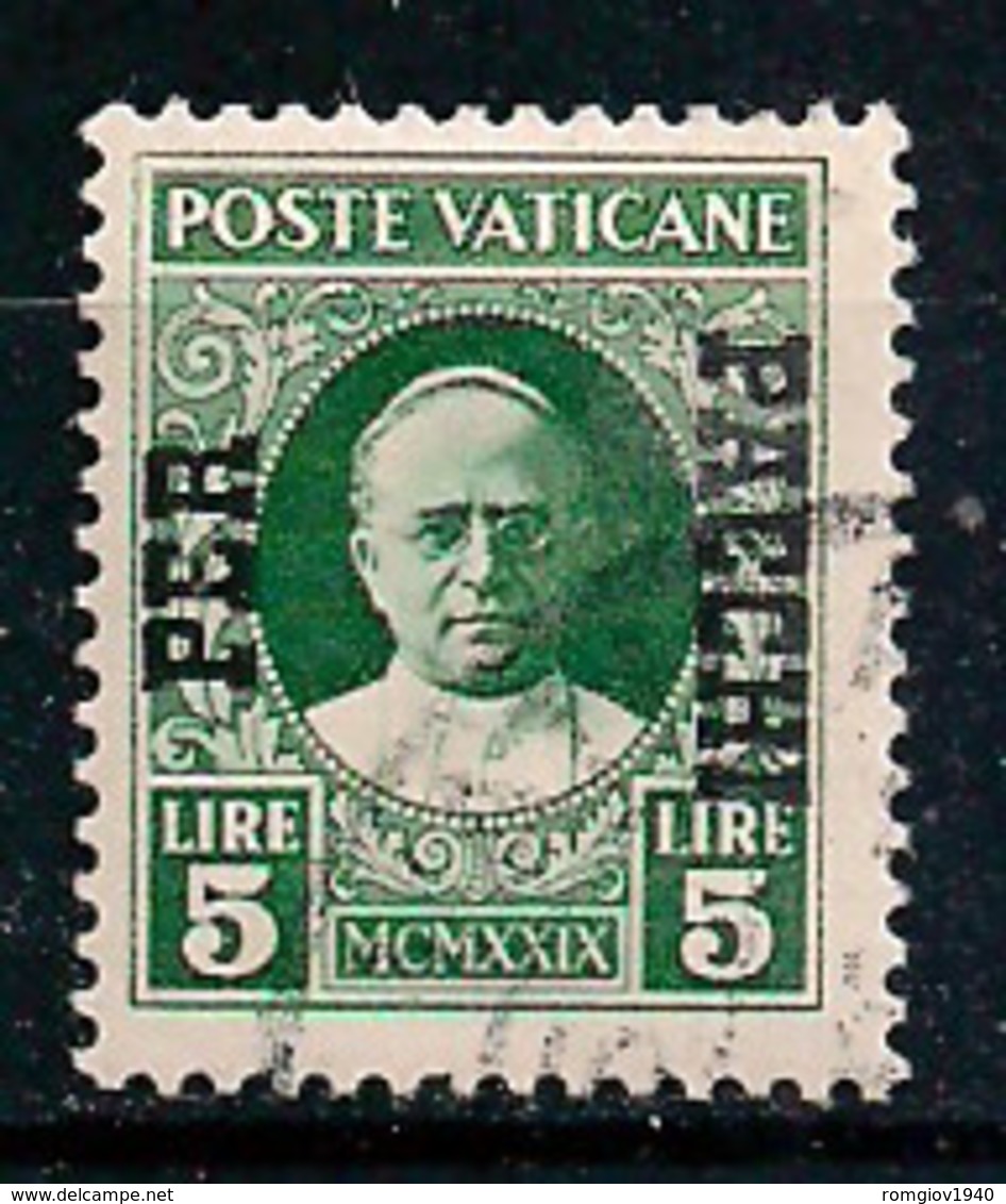 VATICANO PACCHI POSTALI 1931 FRANCOBOLLI DELLA SERIE CONCILIAZIONE SOPRASTAMPATI SASS.12 USATO VF - Colis Postaux