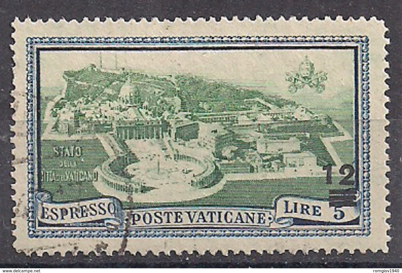 VATICANO ESPRESSI 1945 MEDAGLIONCINI SASS. 8 USATO VF - Priority Mail