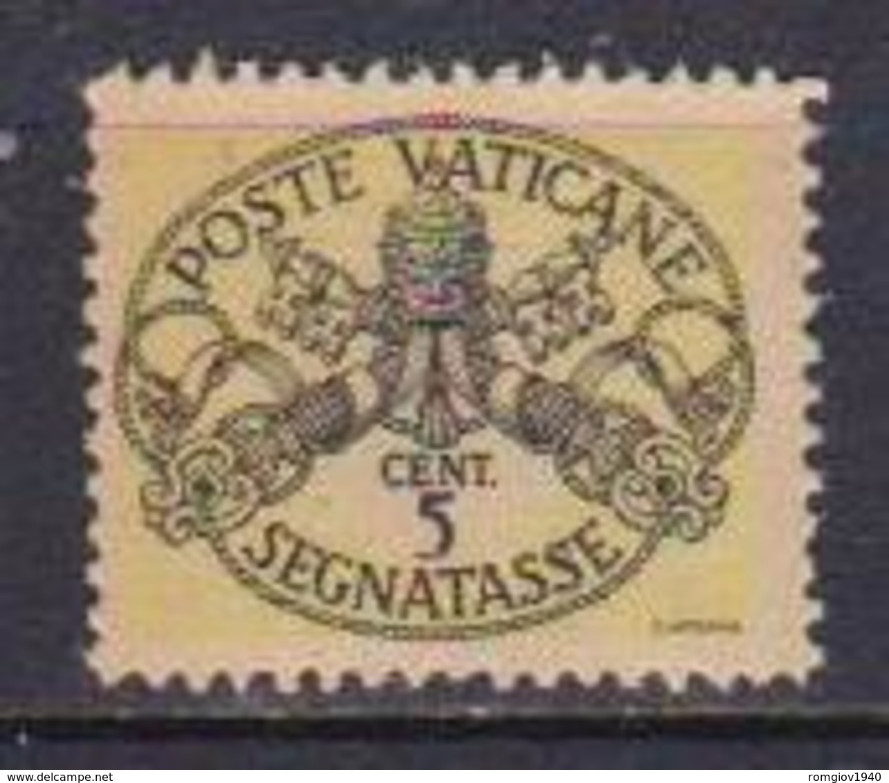 VATICANO  SEGNATASSE 1945 TRIREGNO E CHIAVI DECUSSATE SASS. 7 MNH XF - Impuestos