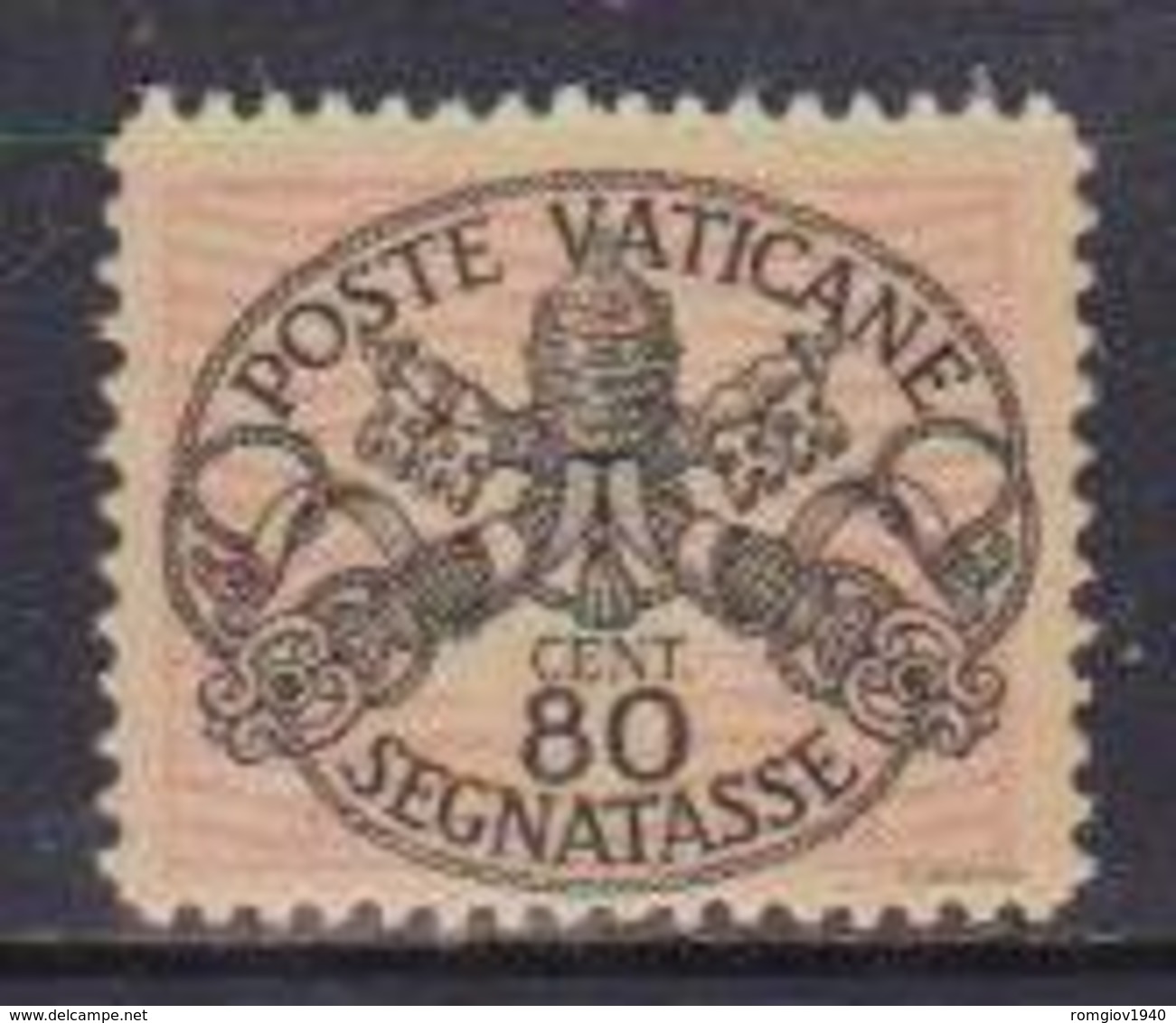 VATICANO  SEGNATASSE 1945 TRIREGNO E CHIAVI DECUSSATE SASS. 9 MNH XF - Taxes